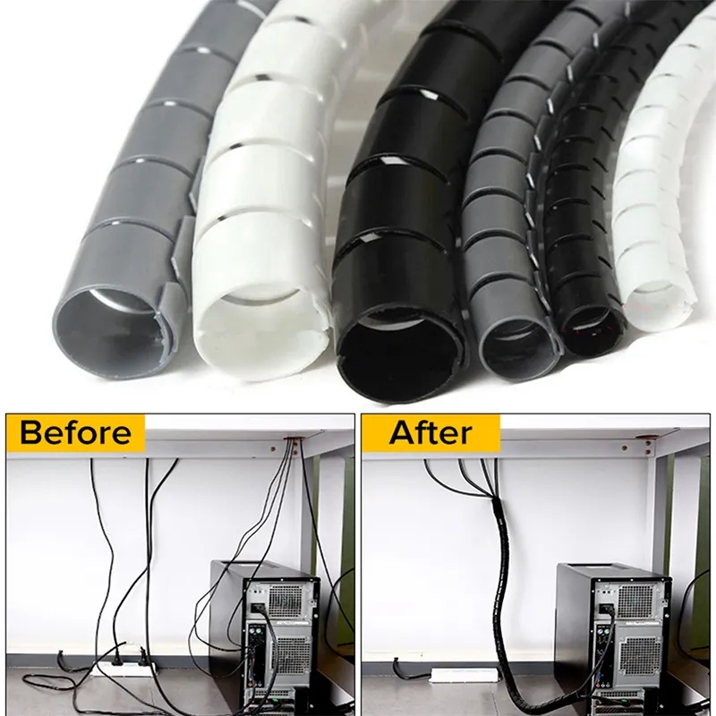 Cable Lock Flexible - Klip Organizer kabel Spiral fleksibel, pelindung